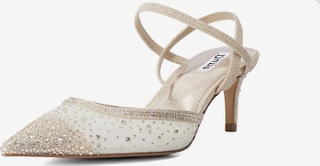 Dune LONDON Slingpumps 'CHARISMATIC' in Silber: Vorderseite