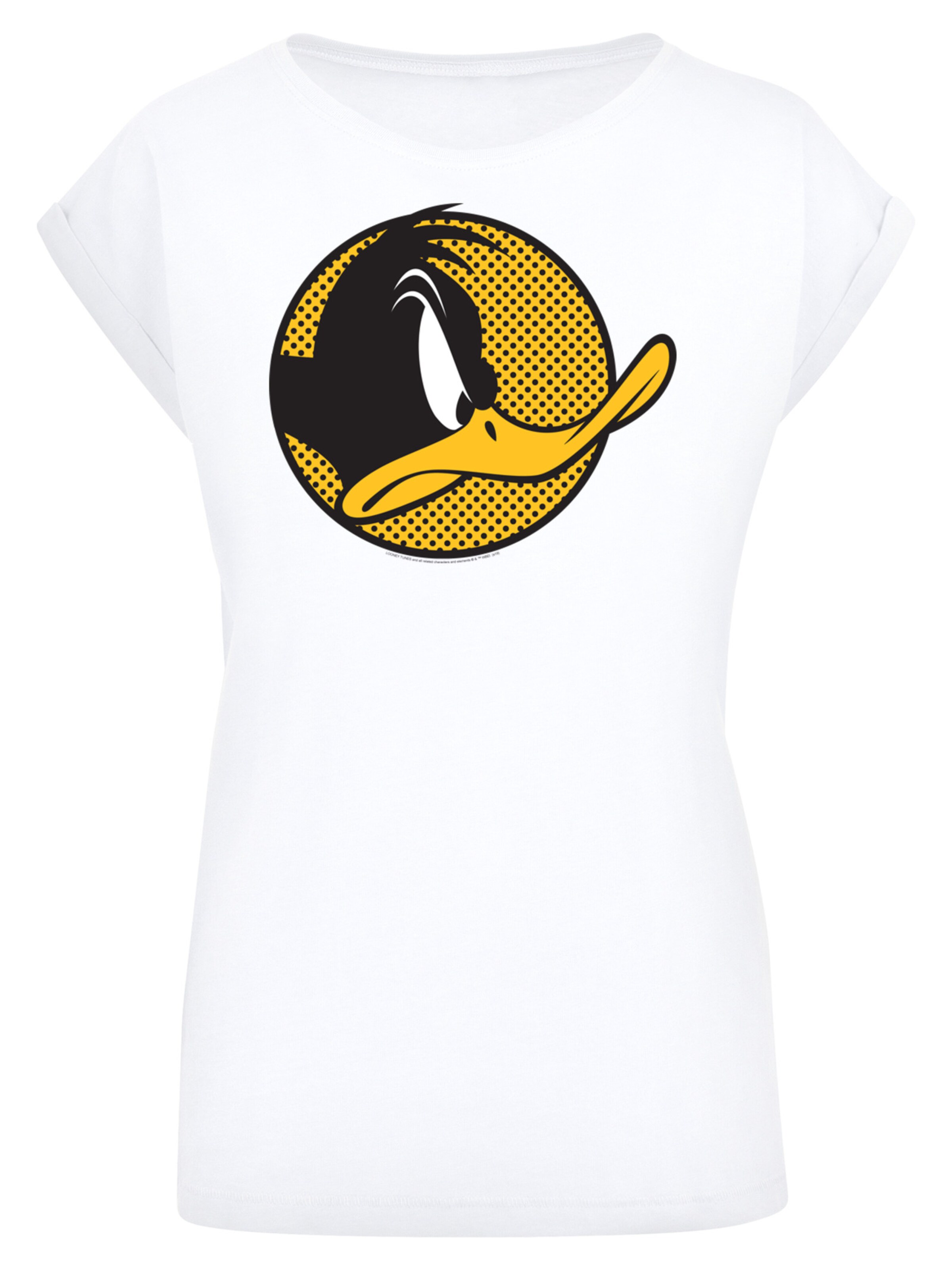 F4NT4STIC Shirt 'Looney Tunes Daffy Duck' in White: front