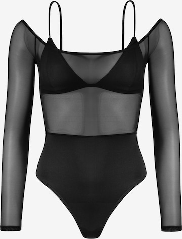 OW Collection Shirt bodysuit 'MORGAN' in Black: front