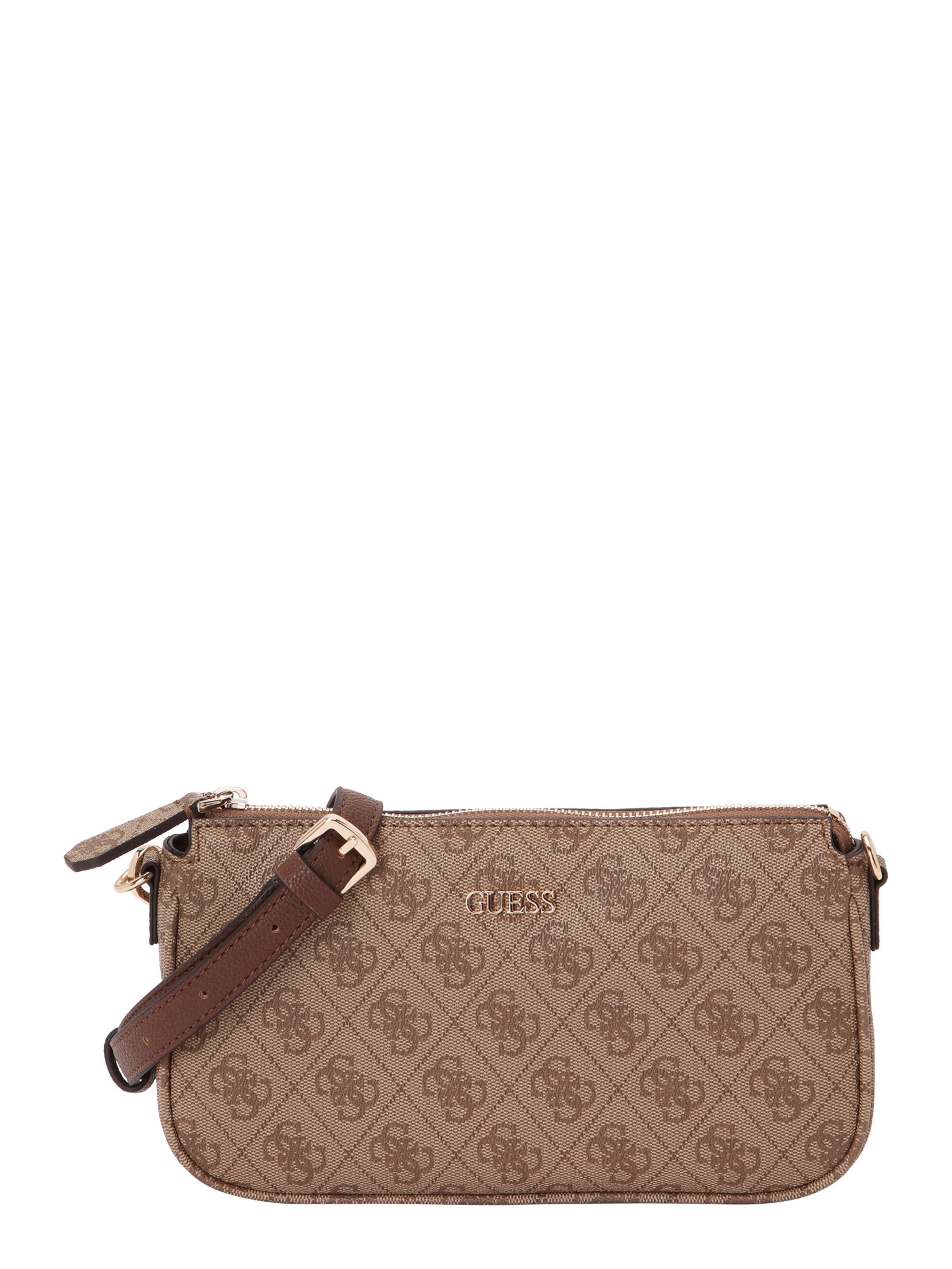 GUESS Τσάντα ώμου 'NOELLE II DBL POUCH CROSSBODY' σε καφέ