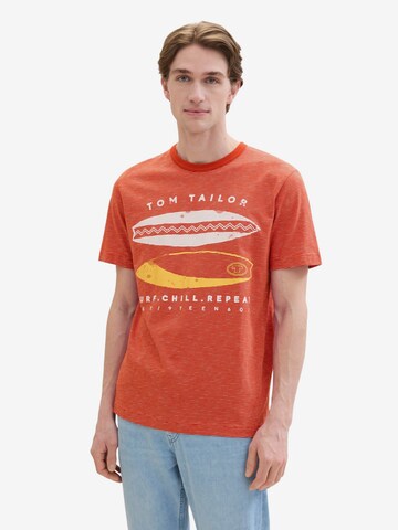 T-Shirt TOM TAILOR en orange : devant