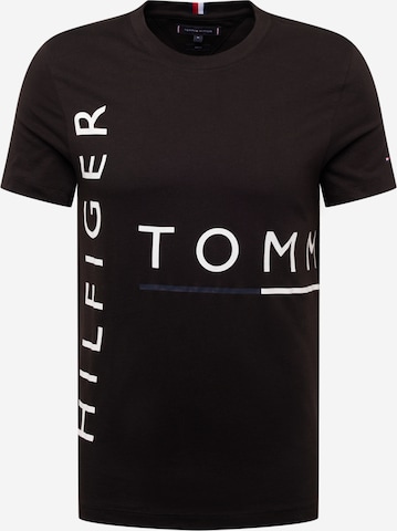 TOMMY HILFIGER Тениска в черно: отпред