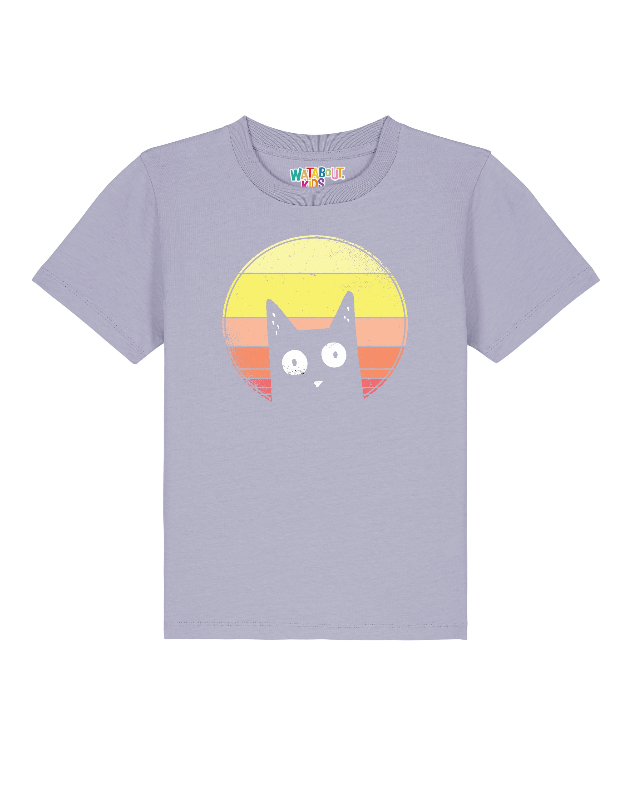 watabout.kids T-Shirt 'Sunset Cat' in Lila: Vorderseite