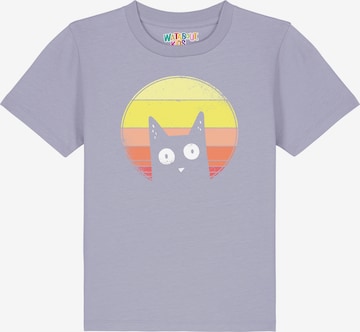 watabout.kids T-Shirt 'Sunset Cat' in Lila: Vorderseite