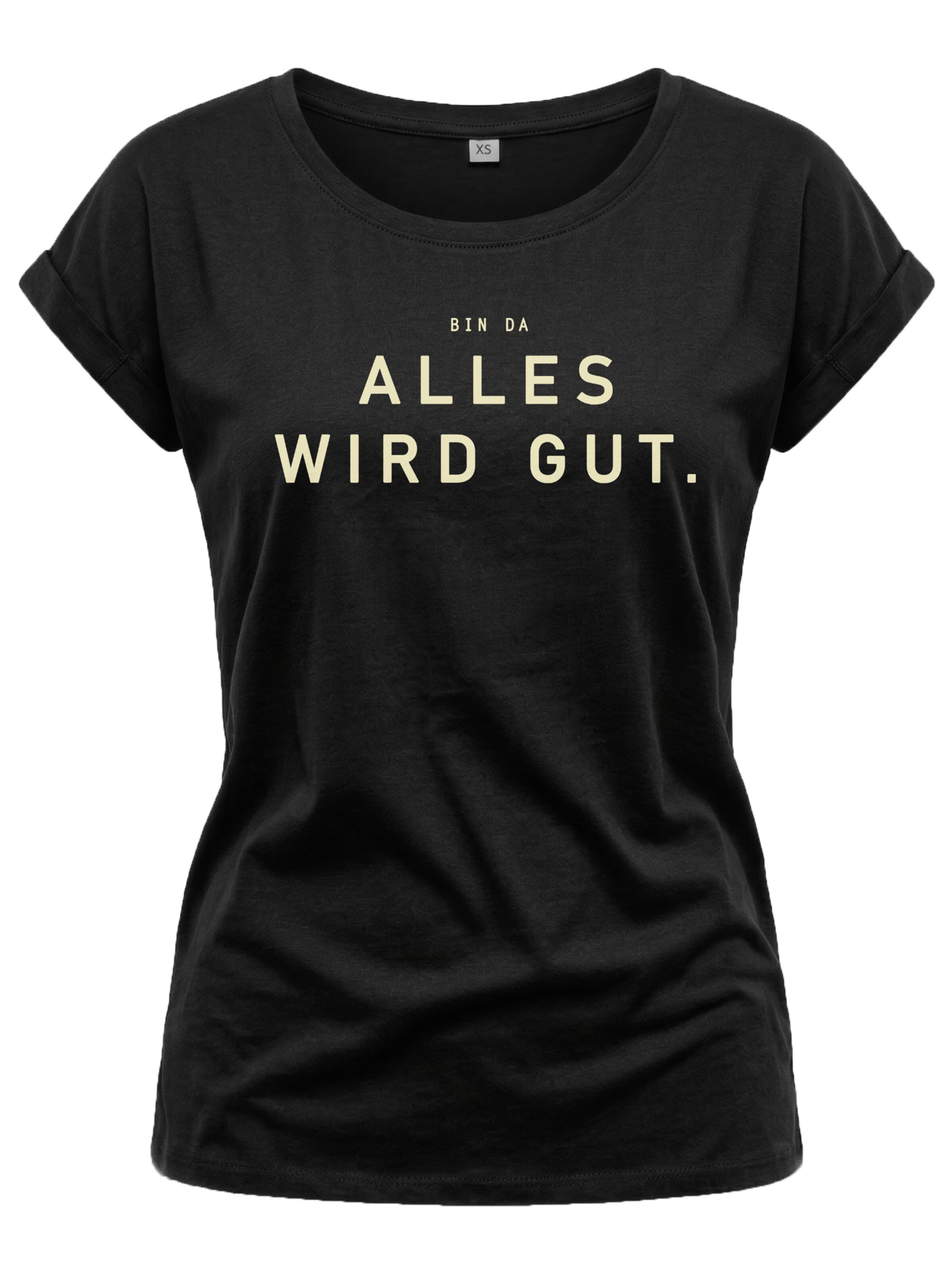 MAKAYA Shirt 'Bin da alles wird gut'‌‌‌‌‌‌‌‌‌ in Schwarz: Vorderseite