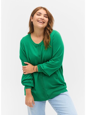Zizzi Плетена жилетка 'Carrie' в зелено