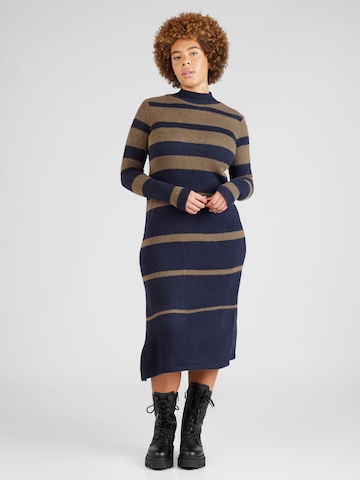 PIECES Curve Gebreide jurk 'SESILJE' in Blauw: voorkant