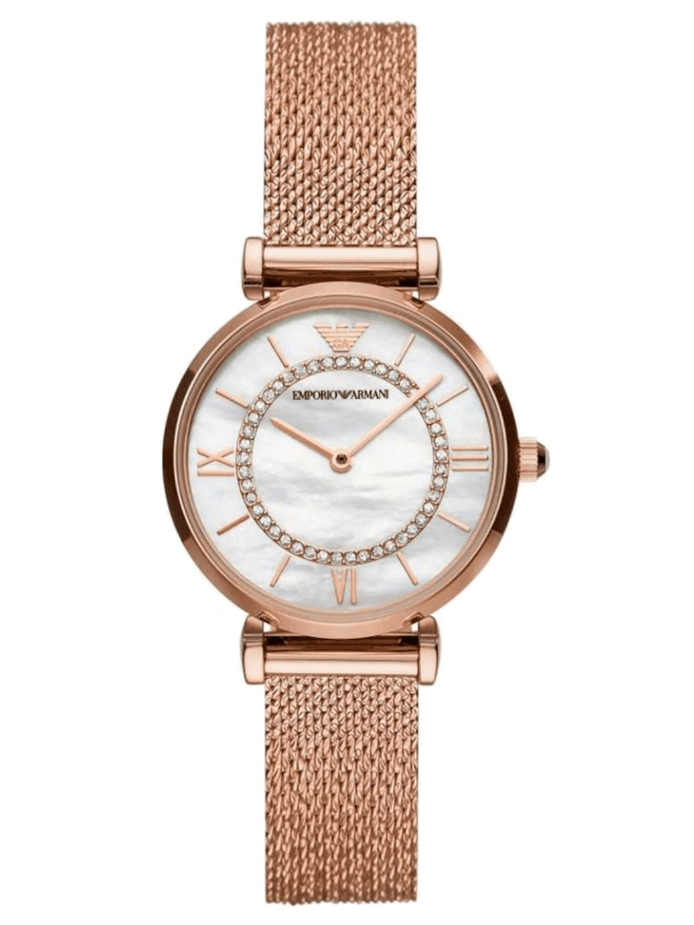 Emporio Armani Analog watch 'Gianni T-Bar' in Silver: front