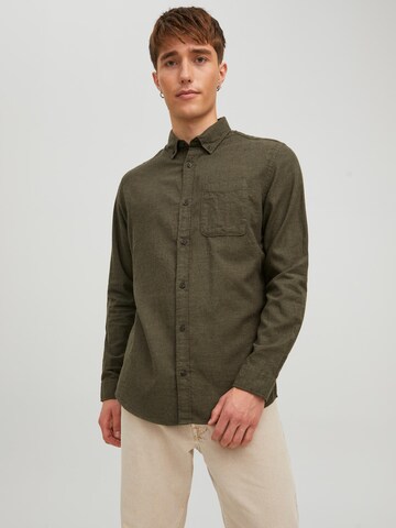 Coupe slim Chemise JACK & JONES en vert : devant