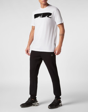 Plein Sport - Camiseta 'Silver Brush' en blanco