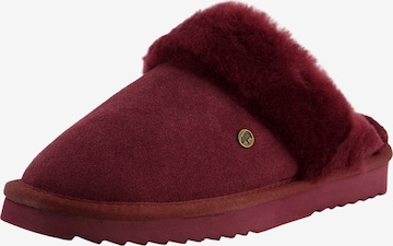 Warmbat Slippers 'Flurry' in Red: front