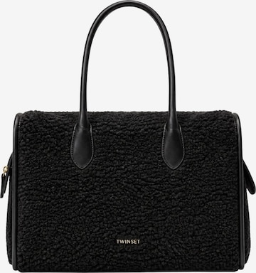 Twinset Shopper 'Teddy-Effect Fabric Tote Bag' in Schwarz: Vorderseite