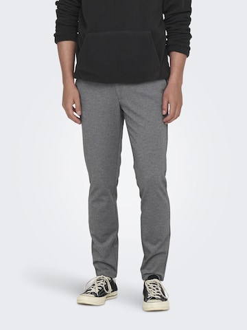 Only & Sons Tapered Chino Pants in Grey: front