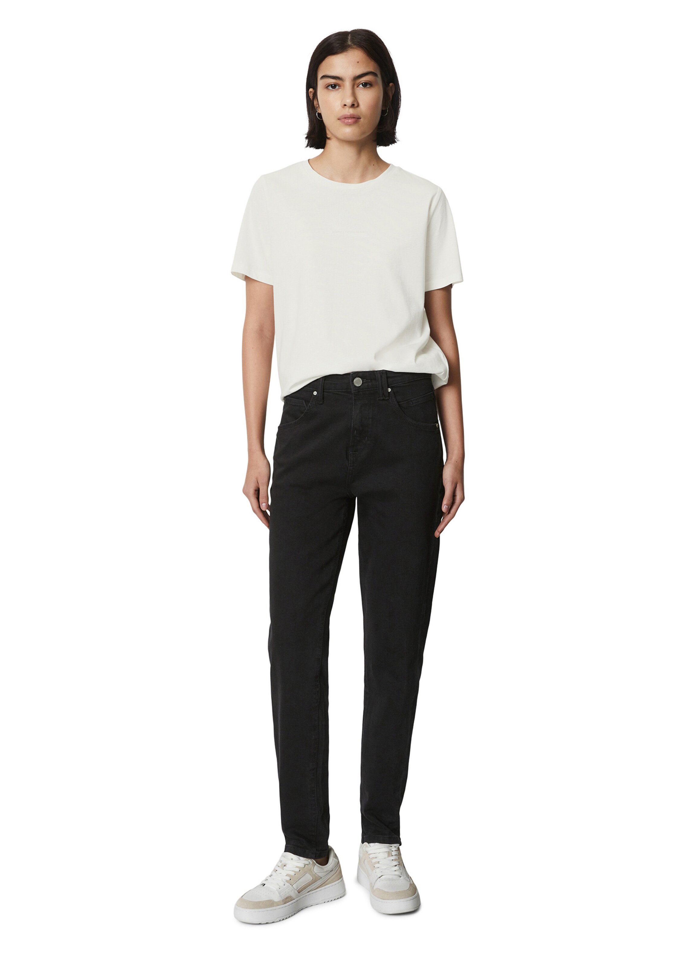 Marc O'Polo DENIM Tapered Jeans 'Freja' in Schwarz
