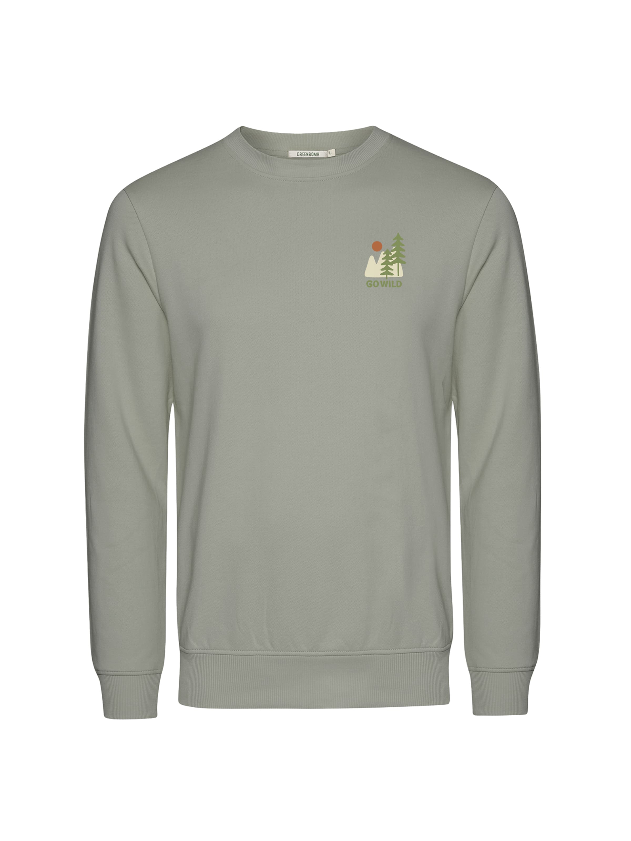 Felpa ' Wild Wild Pines ' di GREENBOMB in grigio: frontale