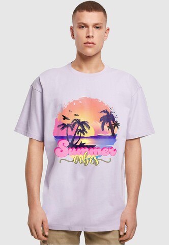 T-Shirt 'Summer Vibes Sunset' Merchcode en violet : devant