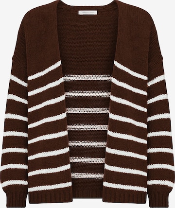 SASSYCLASSY Oversizestrickjacke in Braun: Vorderseite