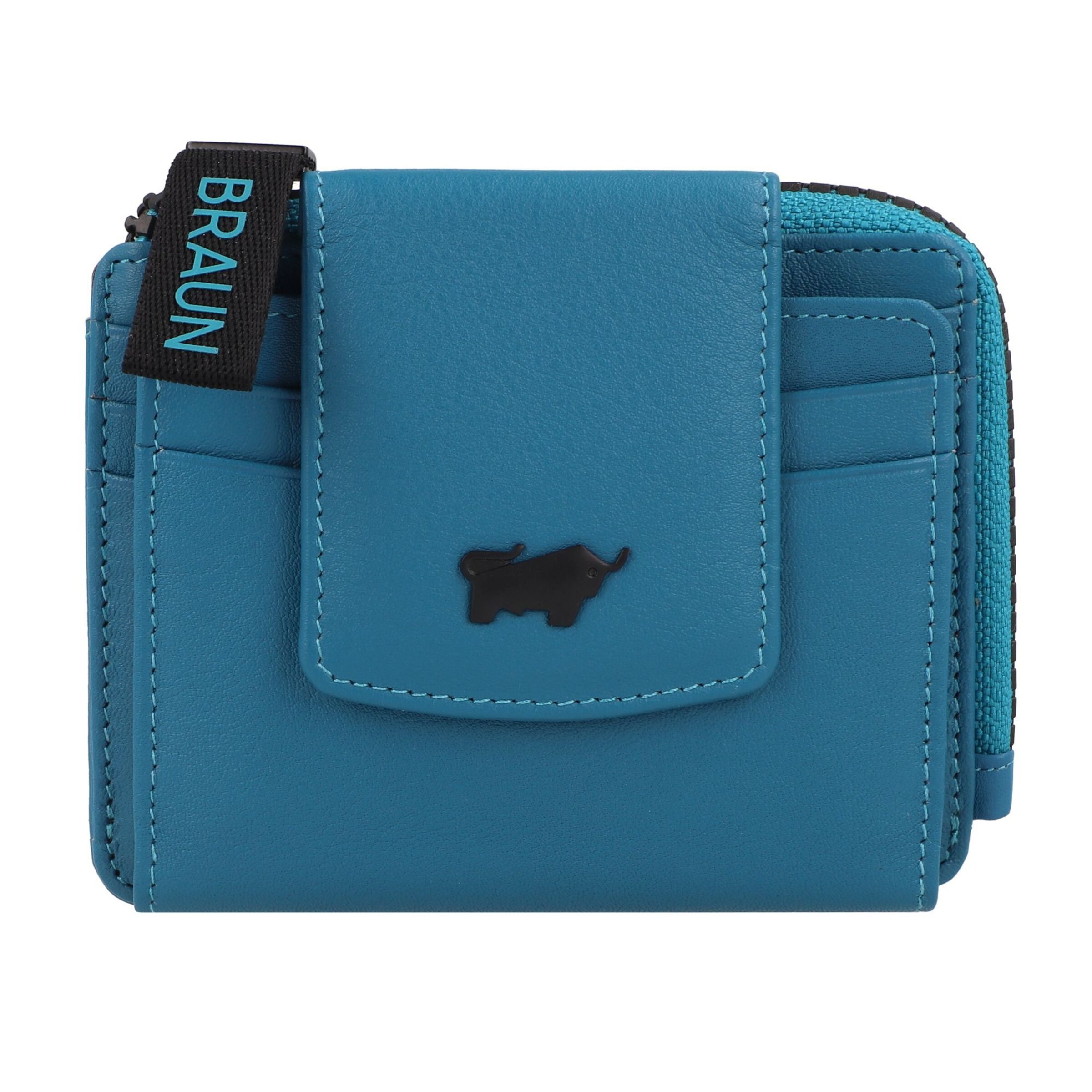 Braun Büffel Wallet in Blue: front