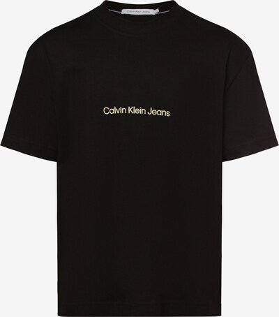 Calvin Klein Jeans T-Shirt in pastellgelb / schwarz, Produktansicht