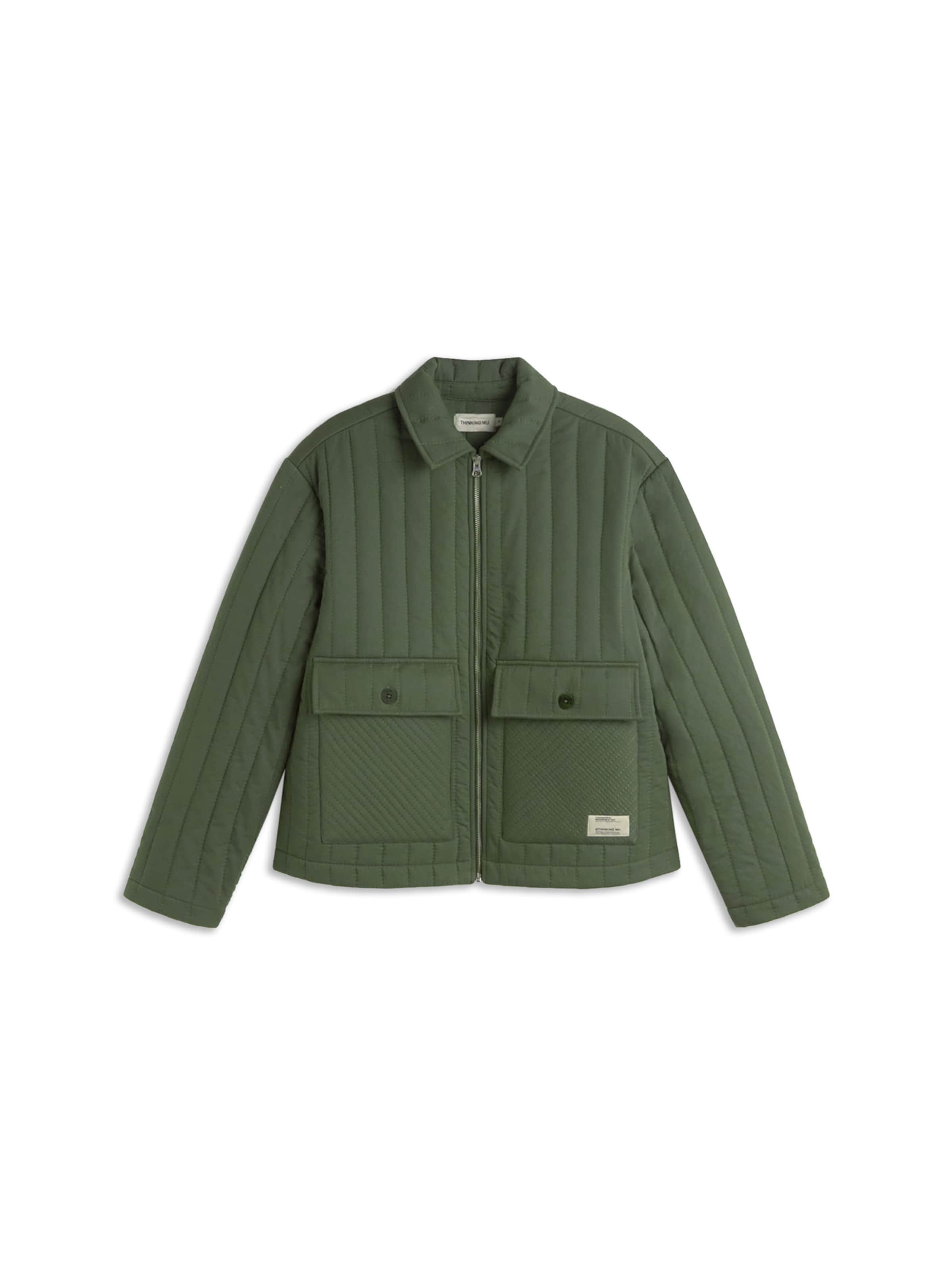 Thinking MU Between-season jacket 'ROC' in Green: front