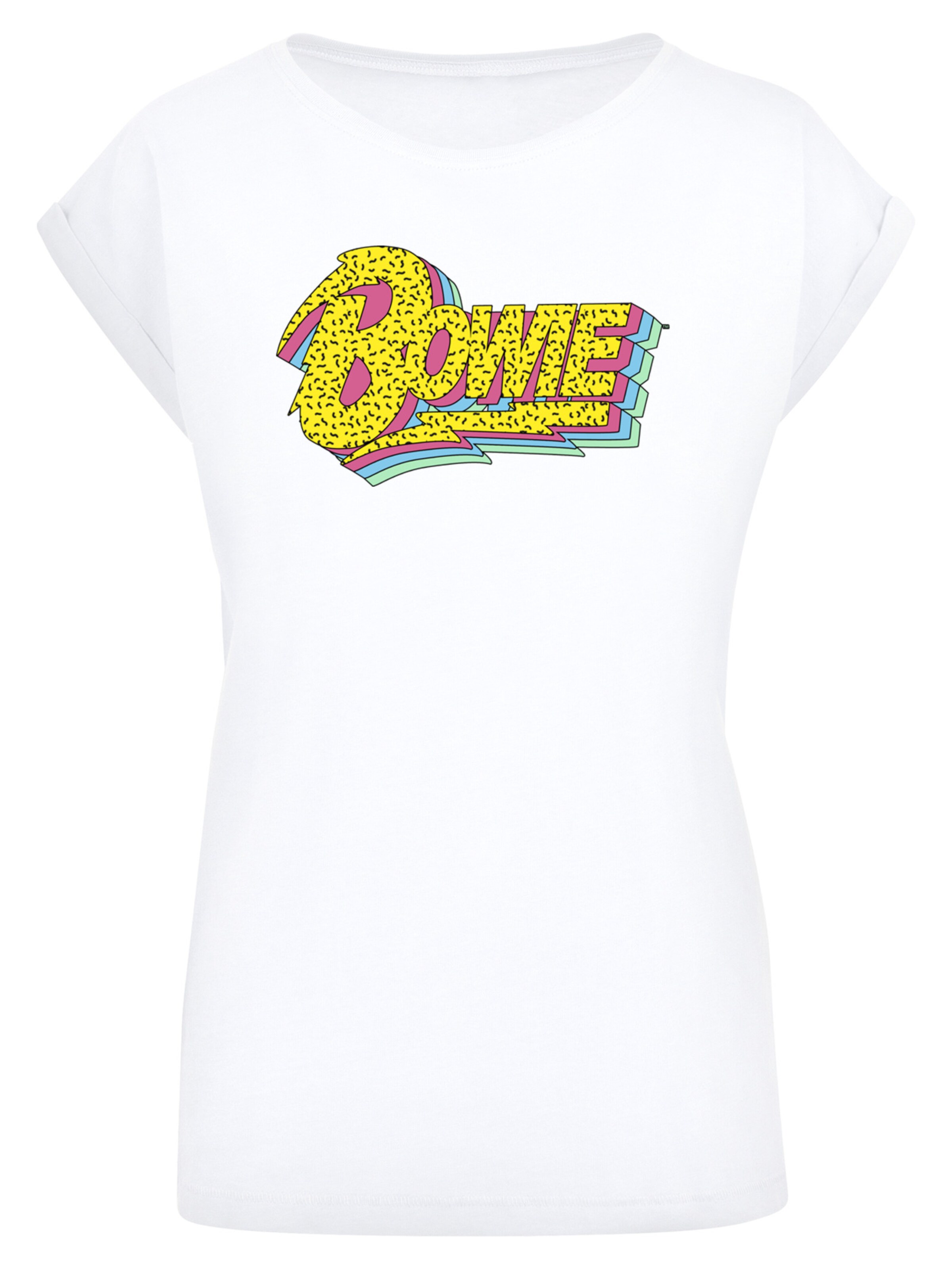 T-shirt 'David Bowie Moonlight 90s' F4NT4STIC en blanc : devant