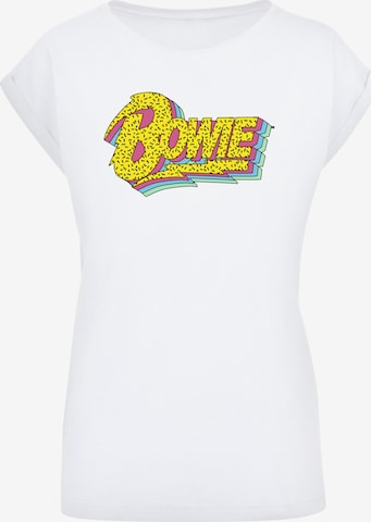 T-shirt 'David Bowie Moonlight 90s' F4NT4STIC en blanc : devant