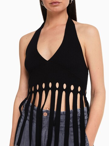 Tops en tricot Bershka en noir