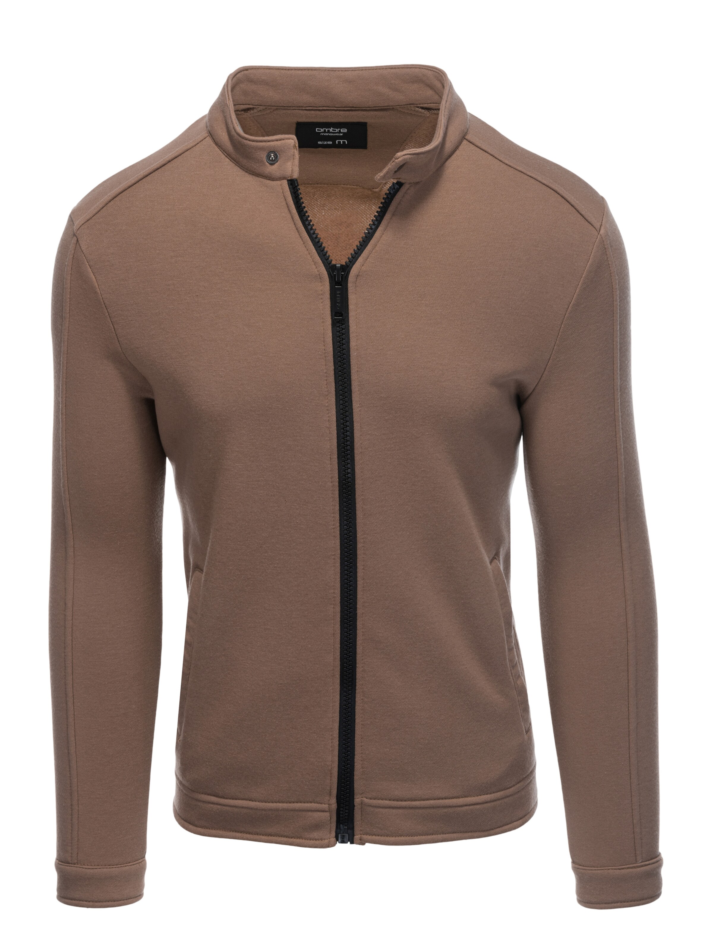 Ombre Zip-Up Hoodie 'B1071' in Brown: front