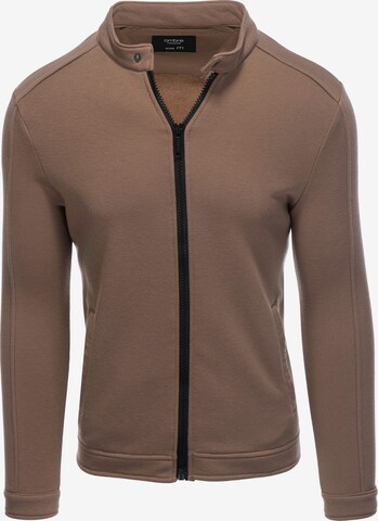 Ombre Zip-Up Hoodie 'B1071' in Brown: front