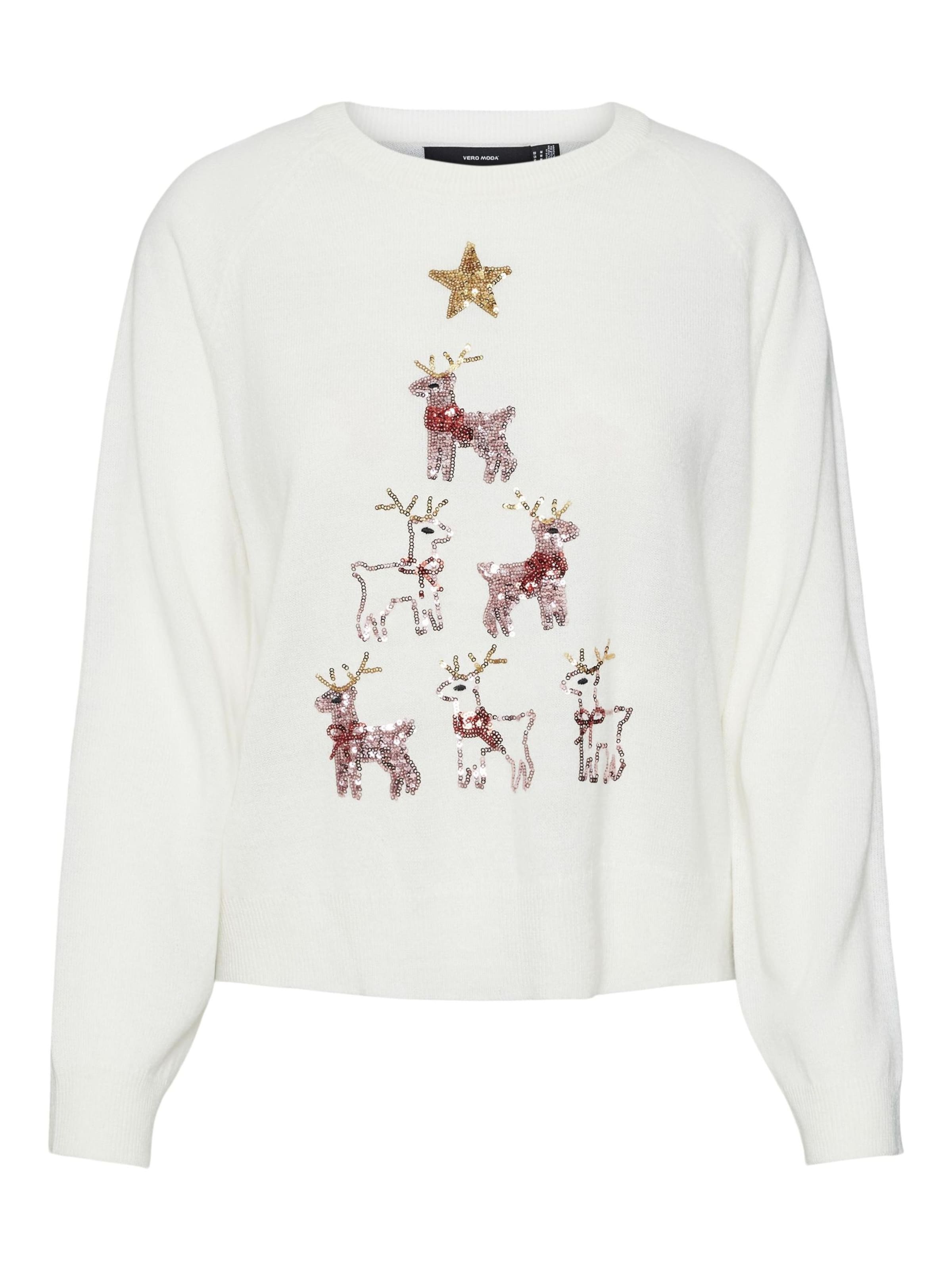 VERO MODA Pullover 'VMORNAMENTS/PYRAMIDE' in Weiß: Vorderseite