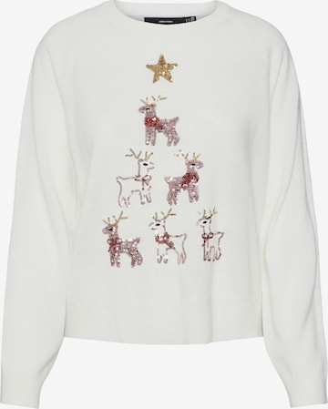 VERO MODA Sweater 'VMORNAMENTS/PYRAMIDE' in White: front