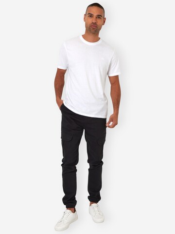 Threadbare Slimfit lange Cargohose 'Garrix' in Schwarz