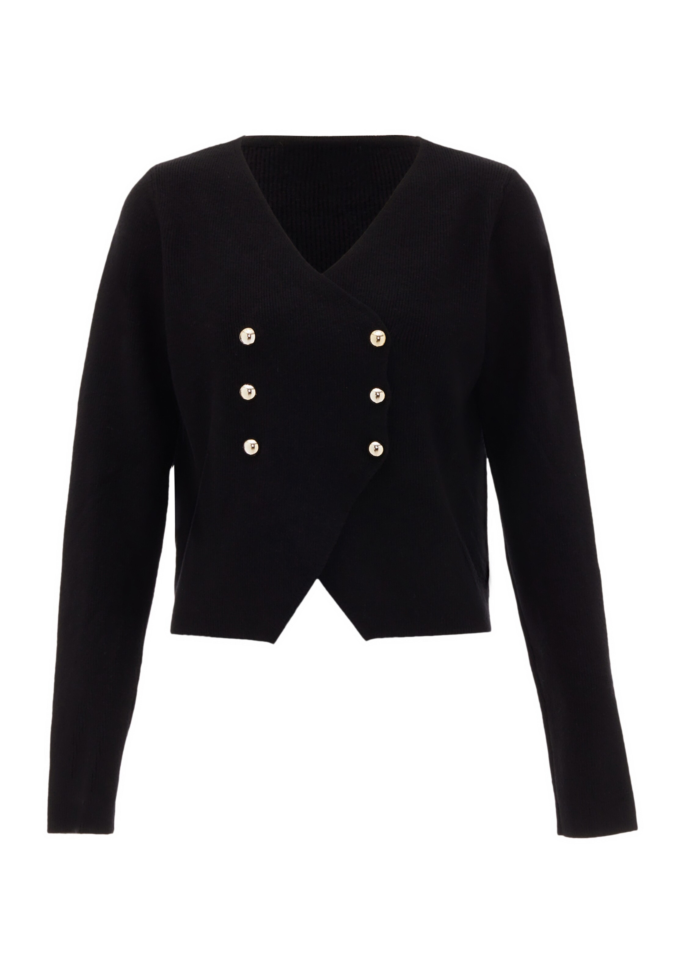 NAEMI Strickjacke in Schwarz: Vorderseite