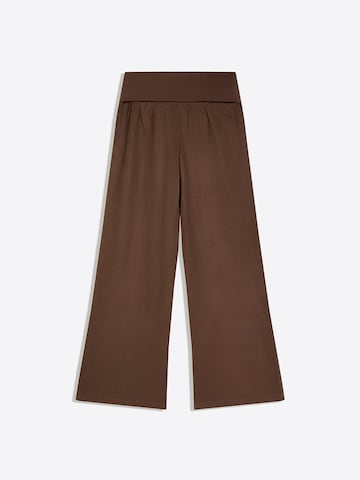 Wide Leg Pantalon Bershka en marron