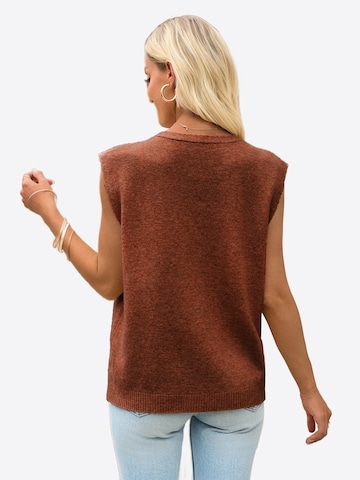 Imily Bela Πλεκτό γιλέκο σε καφέ