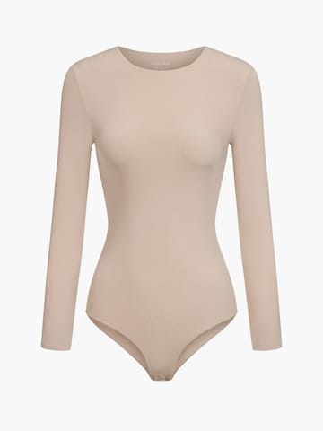 Body 'Crew Neck Longsleeve Bodysuit' di cfab (formerly creamy fabrics) in rosa: frontale