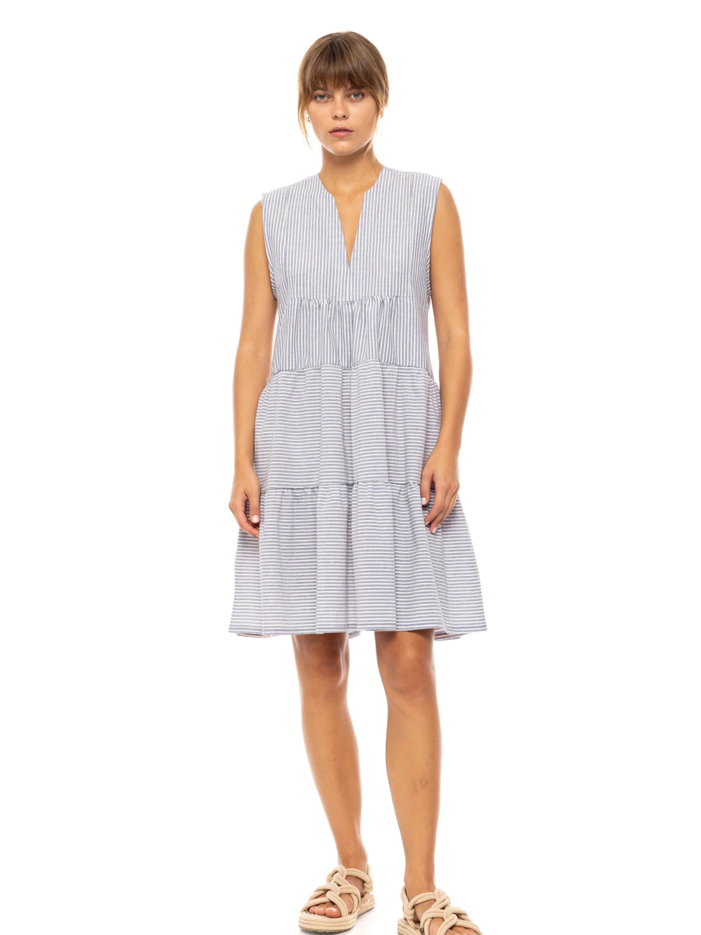 Pink Label Sommerkleid 'BEACHWEAR DENIM STRIPE'‌‌‌‌‌ in Blau: Vorderseite