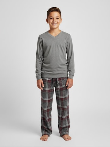 La V Pajamas in Grey: front