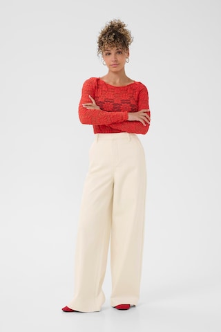 Cream Wide Leg Jeans 'Visti' i beige