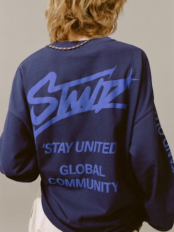 Pull&Bear Póló 'STWD' - kék: elől