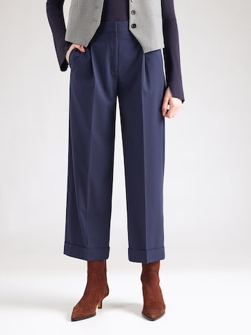 Largi Pantaloni cutați 'Herisse' de la HUGO pe albastru: față