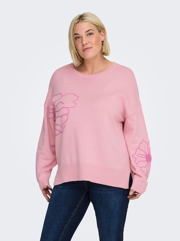 Pull-over 'CARPetra' ONLY Carmakoma en rose : devant