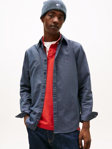 Tommy Jeans Regular Fit Hemd in Blau: Vorderseite