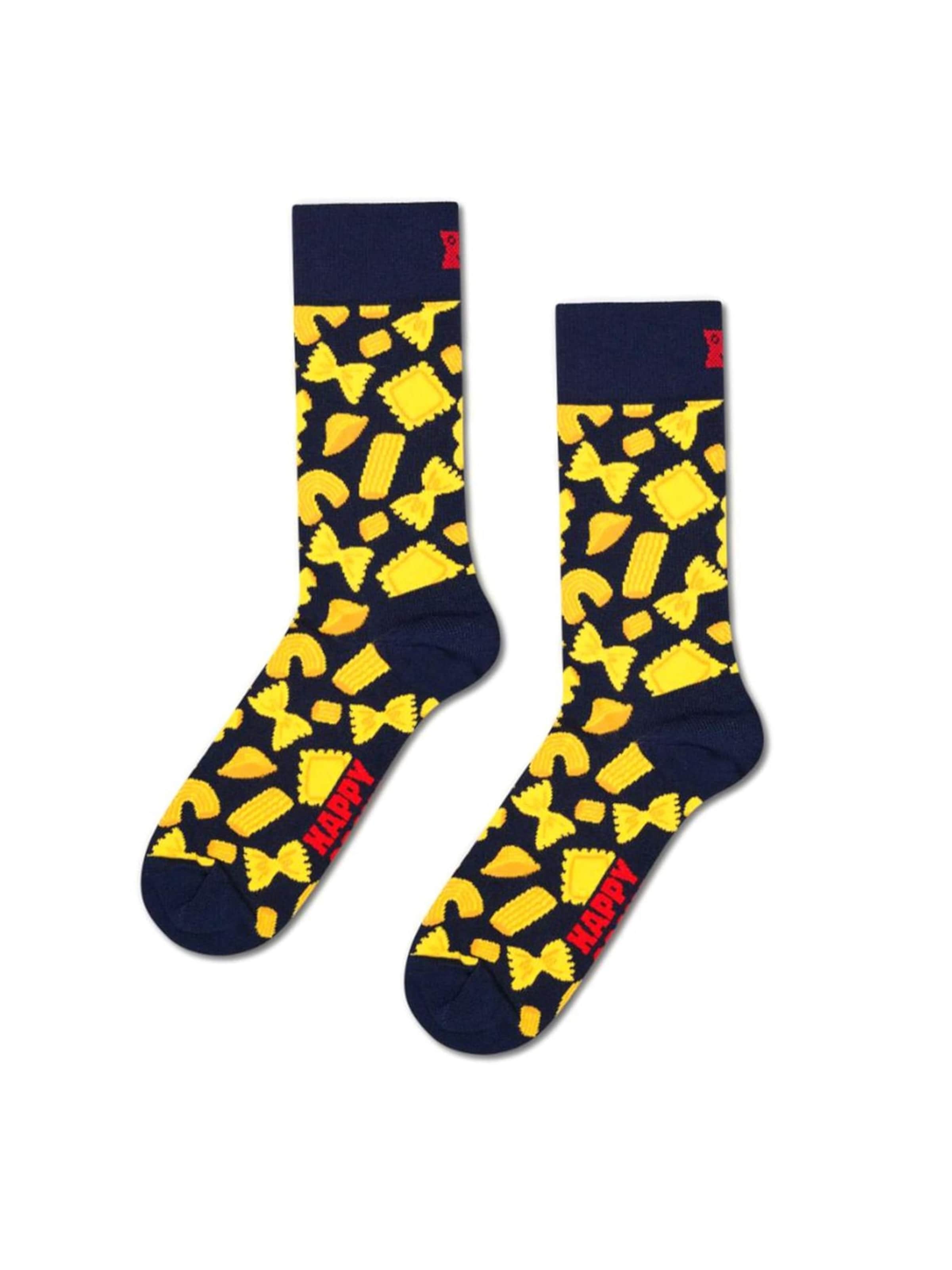 Chaussettes 'Pasta Sock Black' Happy Socks en noir : devant