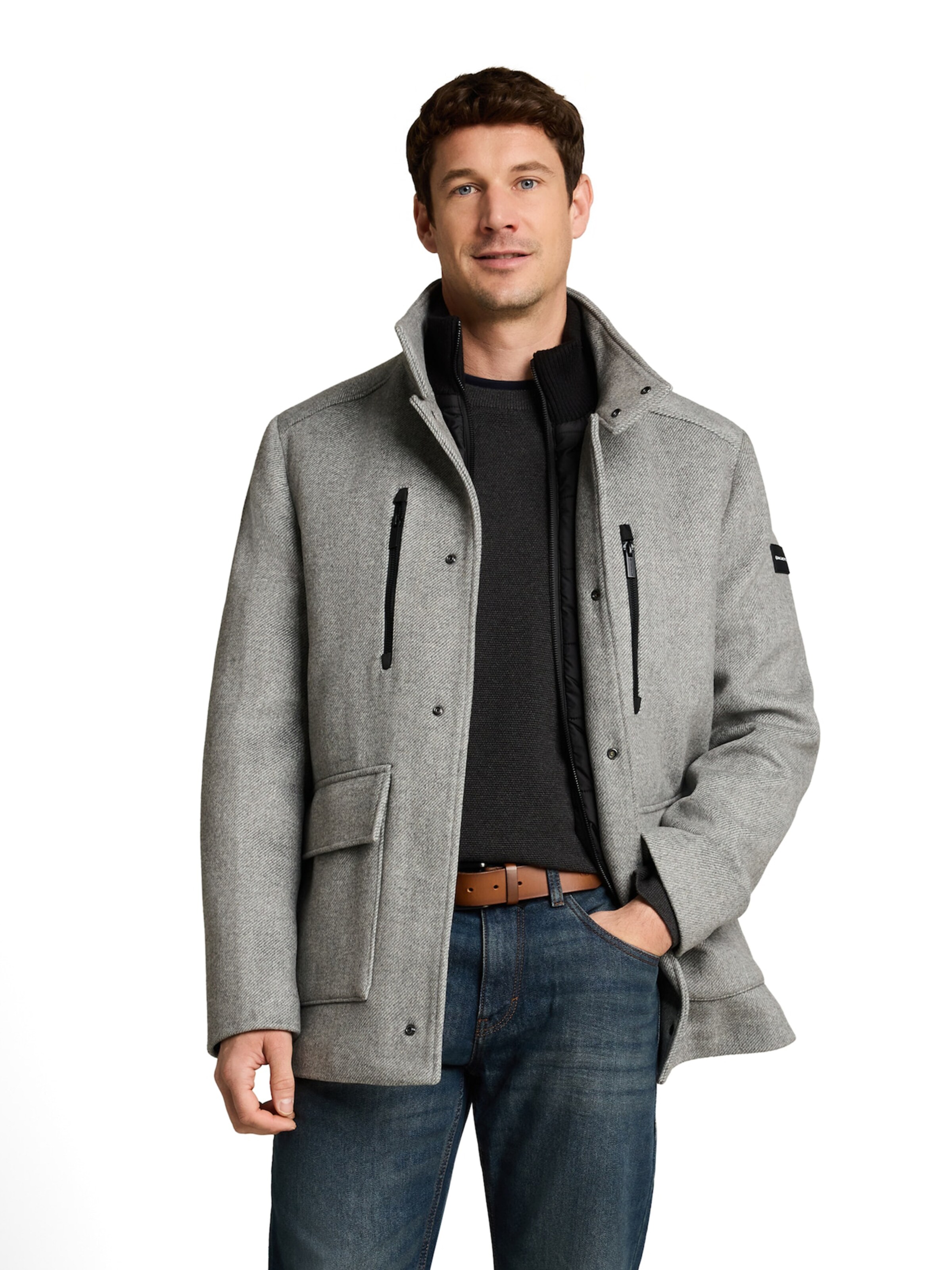 Veste mi-saison TOM TAILOR en gris : devant