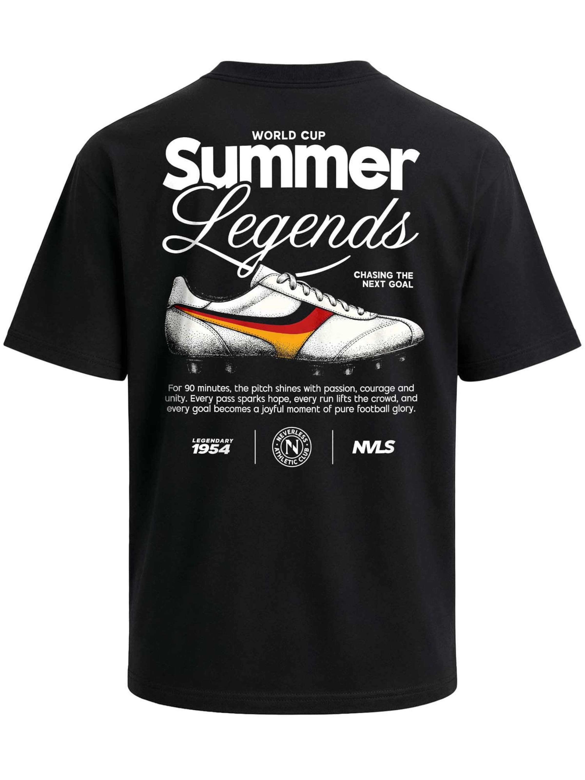 Neverless Shirt 'Soccer Summer Legends' in Black: front