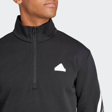 melns ADIDAS SPORTSWEAR T-Krekls 'Future Icons 3-stripes Half-zip'