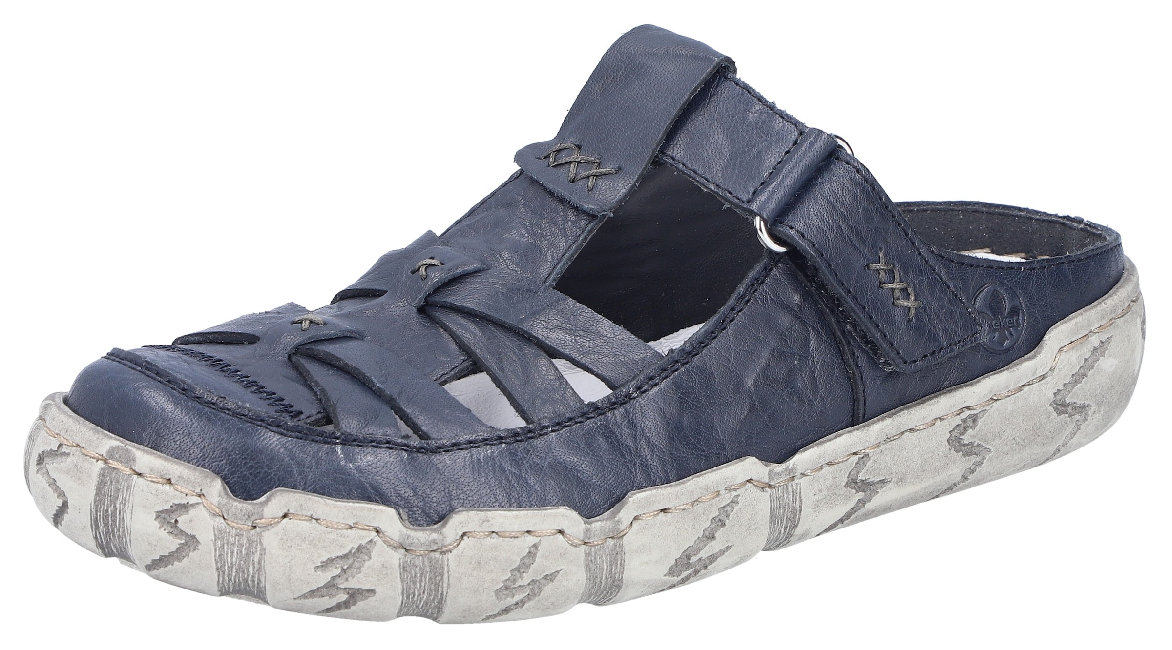 Rieker Mules in Blue: front