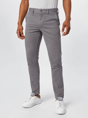 Slimfit Pantaloni chino 'Taber' di BOSS in grigio: frontale