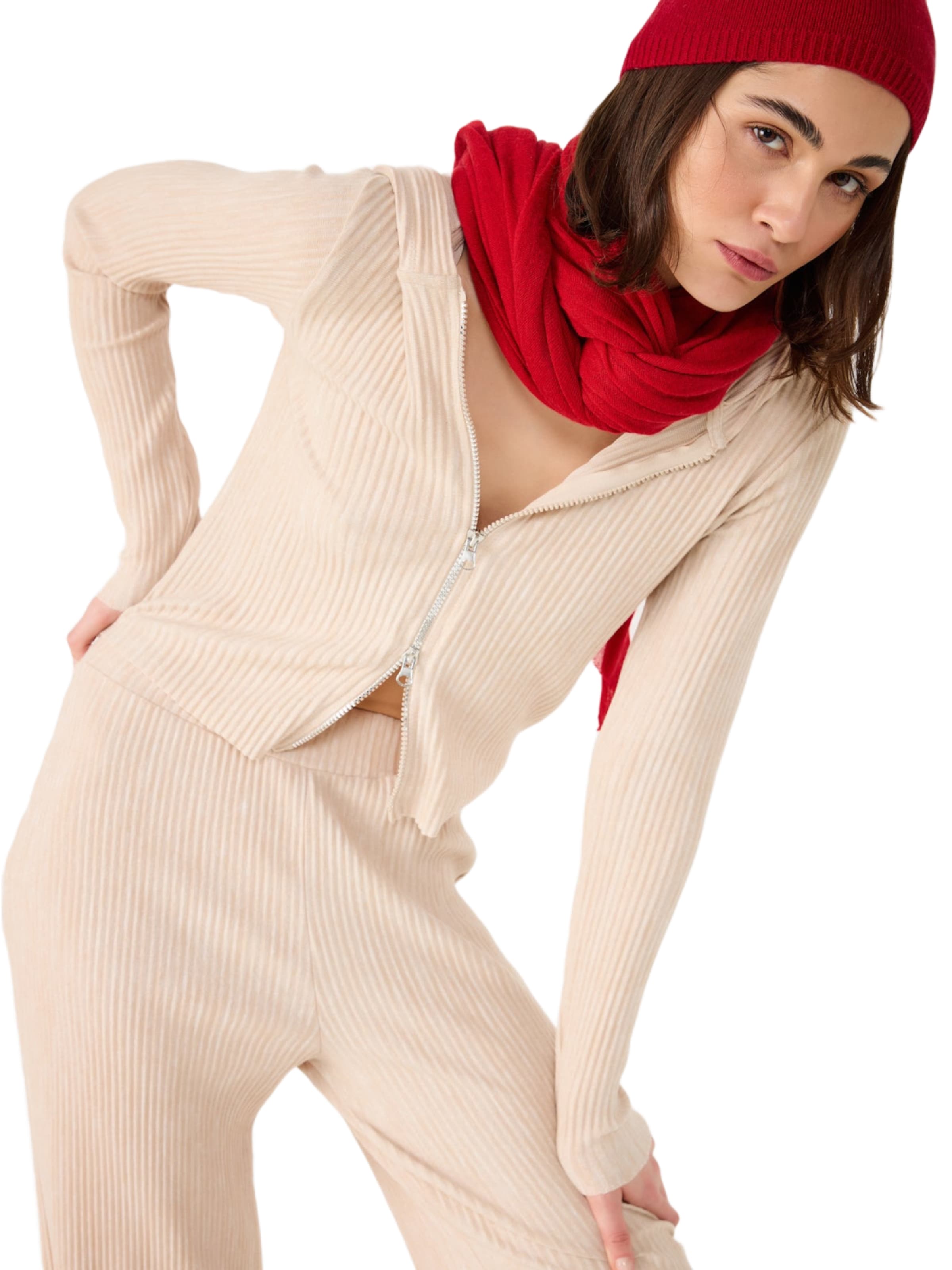 No Matter What Strickjacke in Beige: Vorderseite